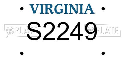 S2249 Virginia License Plate