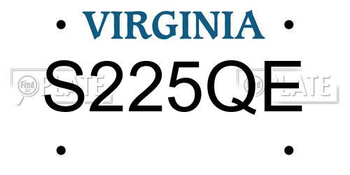 S225QE Virginia License Plate
