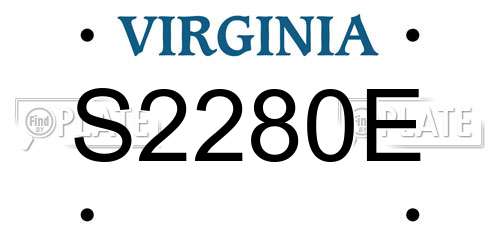 S2280E Virginia License Plate
