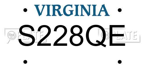 S228QE Virginia License Plate