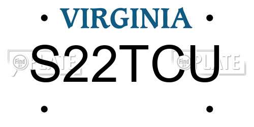 S22TCU Virginia License Plate