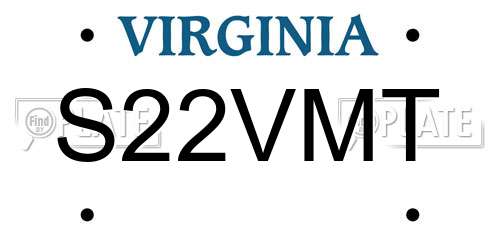 S22VMT Virginia License Plate