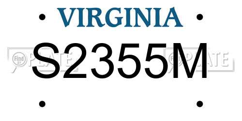 S2355M Virginia License Plate