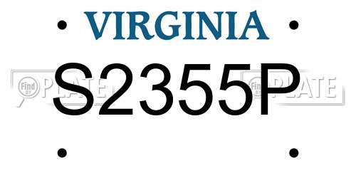 S2355P Virginia License Plate