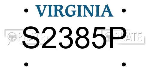 S2385P Virginia License Plate