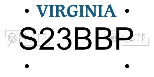 S23BBP Virginia License Plate
