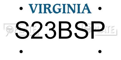 S23BSP Virginia License Plate