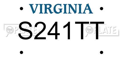 S241TT Virginia License Plate