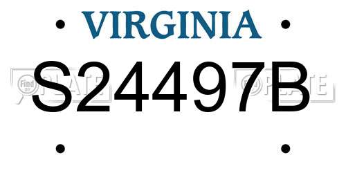 S24497B Virginia License Plate