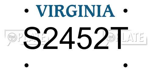S2452T Virginia License Plate
