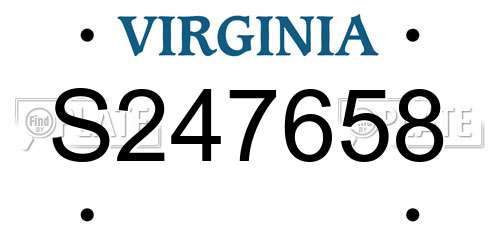 S247658 Virginia License Plate