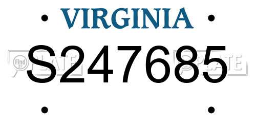 S247685 Virginia License Plate