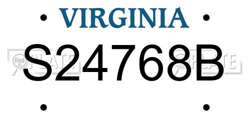S24768B Virginia License Plate