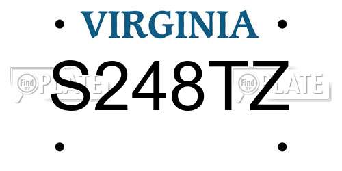 S248TZ Virginia License Plate