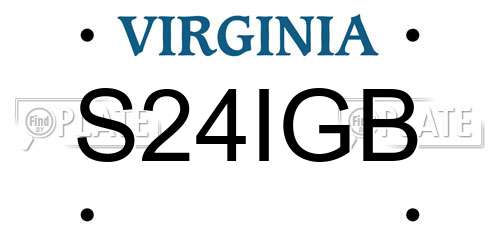 S24IGB Virginia License Plate