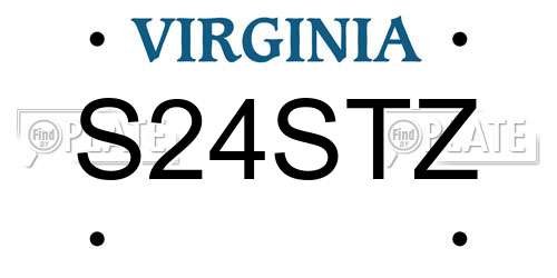 S24STZ Virginia License Plate