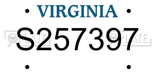 S257397 Virginia License Plate