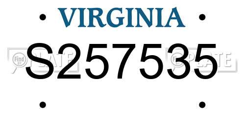 S257535 Virginia License Plate