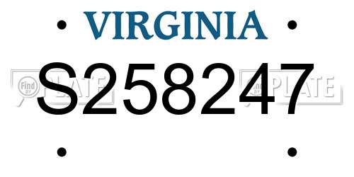S258247 Virginia License Plate
