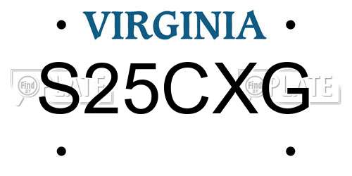 S25CXG Virginia License Plate