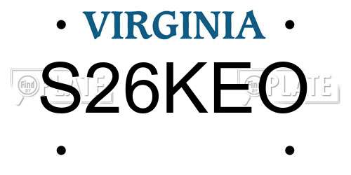 S26KEO Virginia License Plate