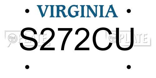 S272CU Virginia License Plate