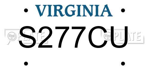 S277CU Virginia License Plate