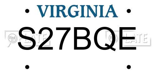 S27BQE Virginia License Plate