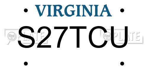 S27TCU Virginia License Plate
