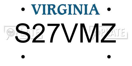 S27VMZ Virginia License Plate