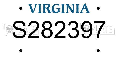 S282397 Virginia License Plate