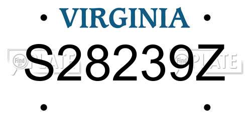 S28239Z Virginia License Plate