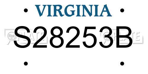 S28253B Virginia License Plate