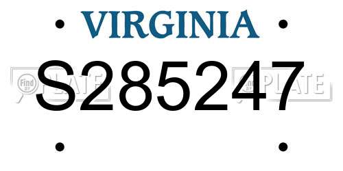 S285247 Virginia License Plate