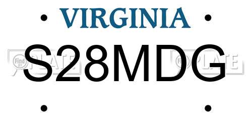 S28MDG Virginia License Plate