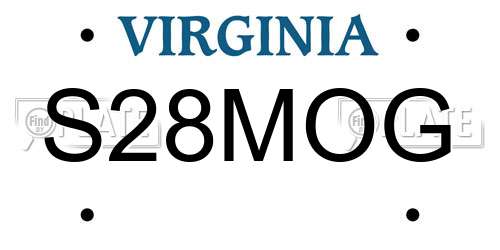 S28MOG Virginia License Plate