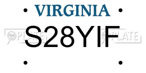 S28YIF Virginia License Plate
