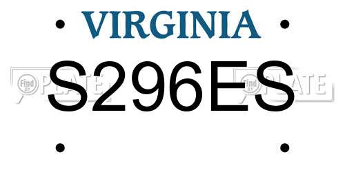 S296ES Virginia License Plate