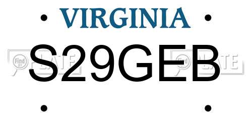 S29GEB Virginia License Plate