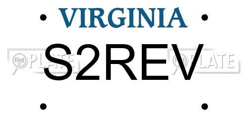S2REV Virginia License Plate