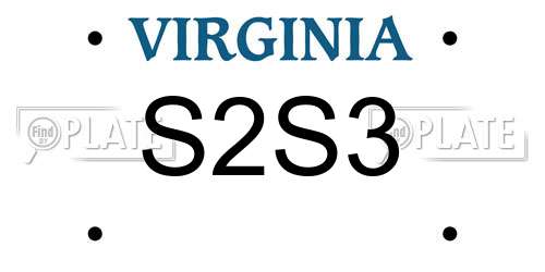 S2S3 Virginia License Plate