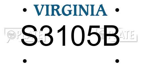S3105B Virginia License Plate