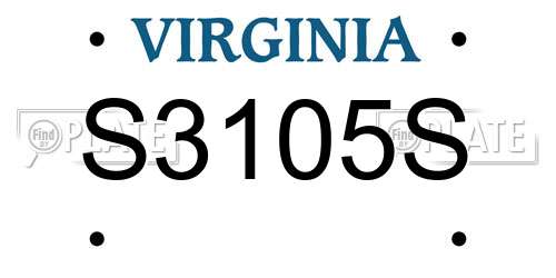 S3105S Virginia License Plate