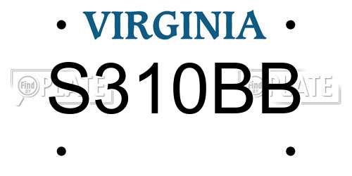 S310BB Virginia License Plate