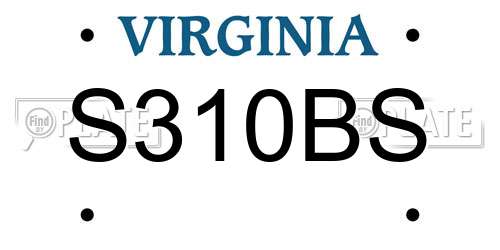 S310BS Virginia License Plate