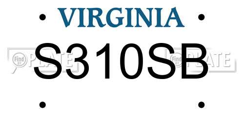 S310SB Virginia License Plate