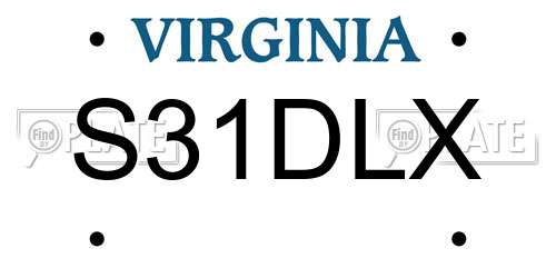 S31DLX Virginia License Plate