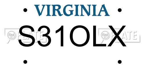 S31OLX Virginia License Plate