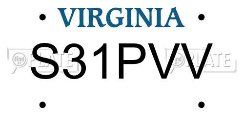 S31PVV Virginia License Plate