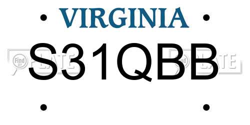 S31QBB Virginia License Plate